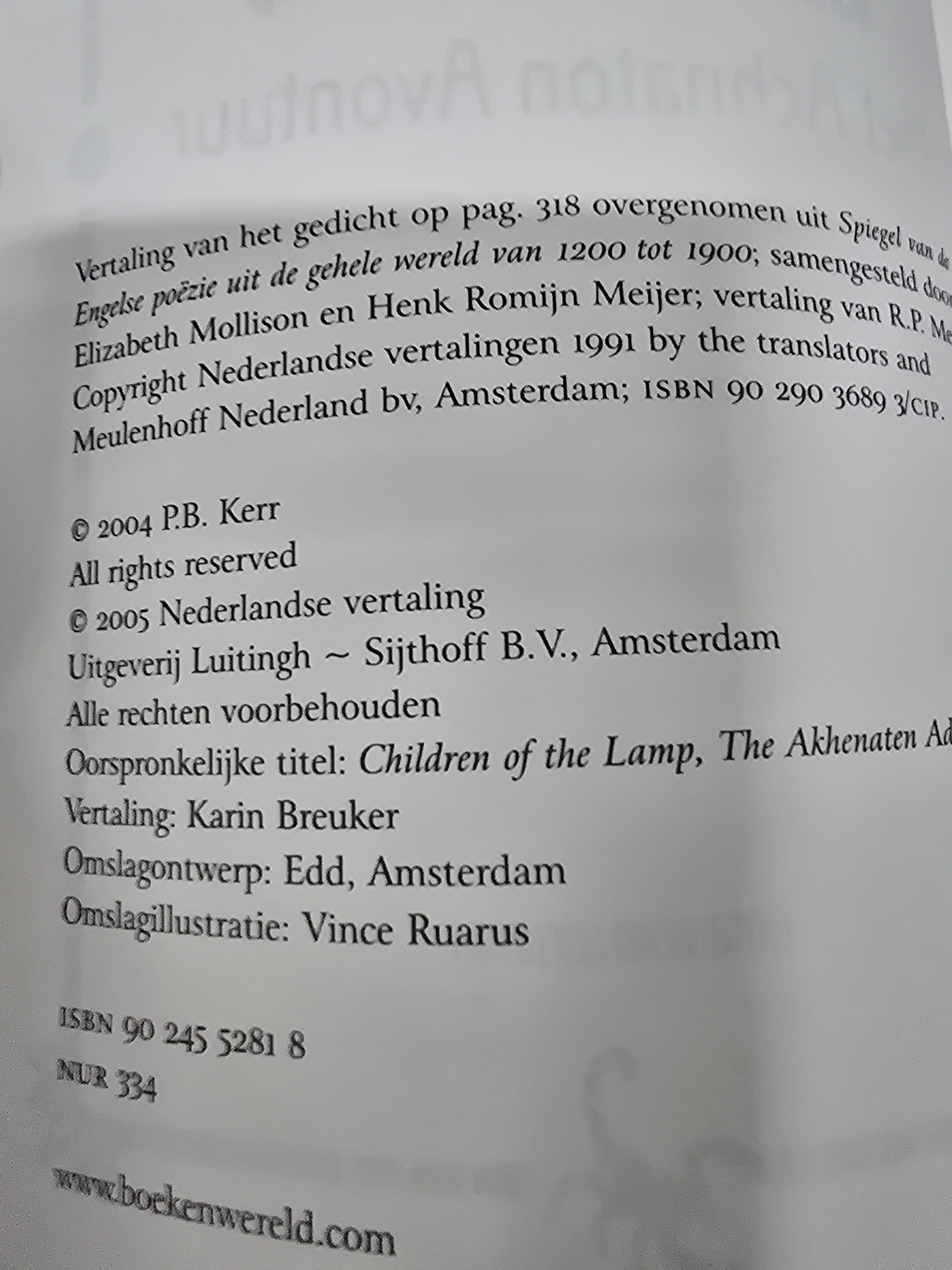 Uitgeverij Luitingh - Kinderen van de Lamp: Het Achnaton Avontuur - P.B. Kerr - Image 2