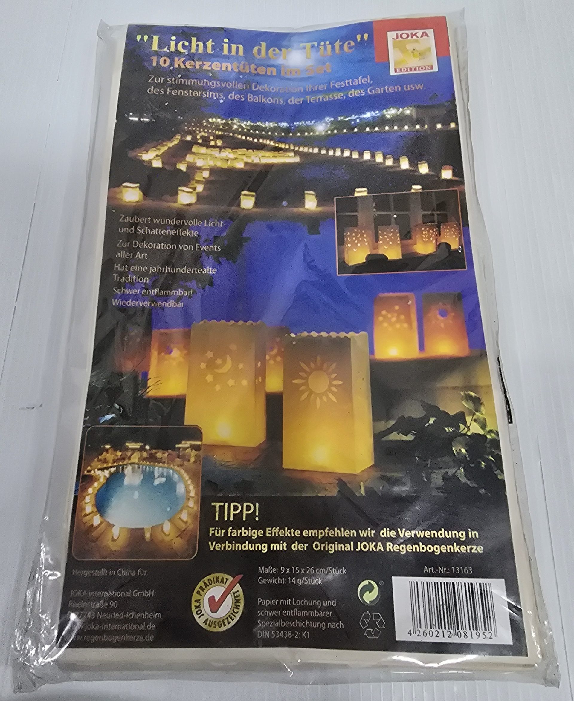 Joka Licht in der Tüte - 10 Kerzentüten im Set