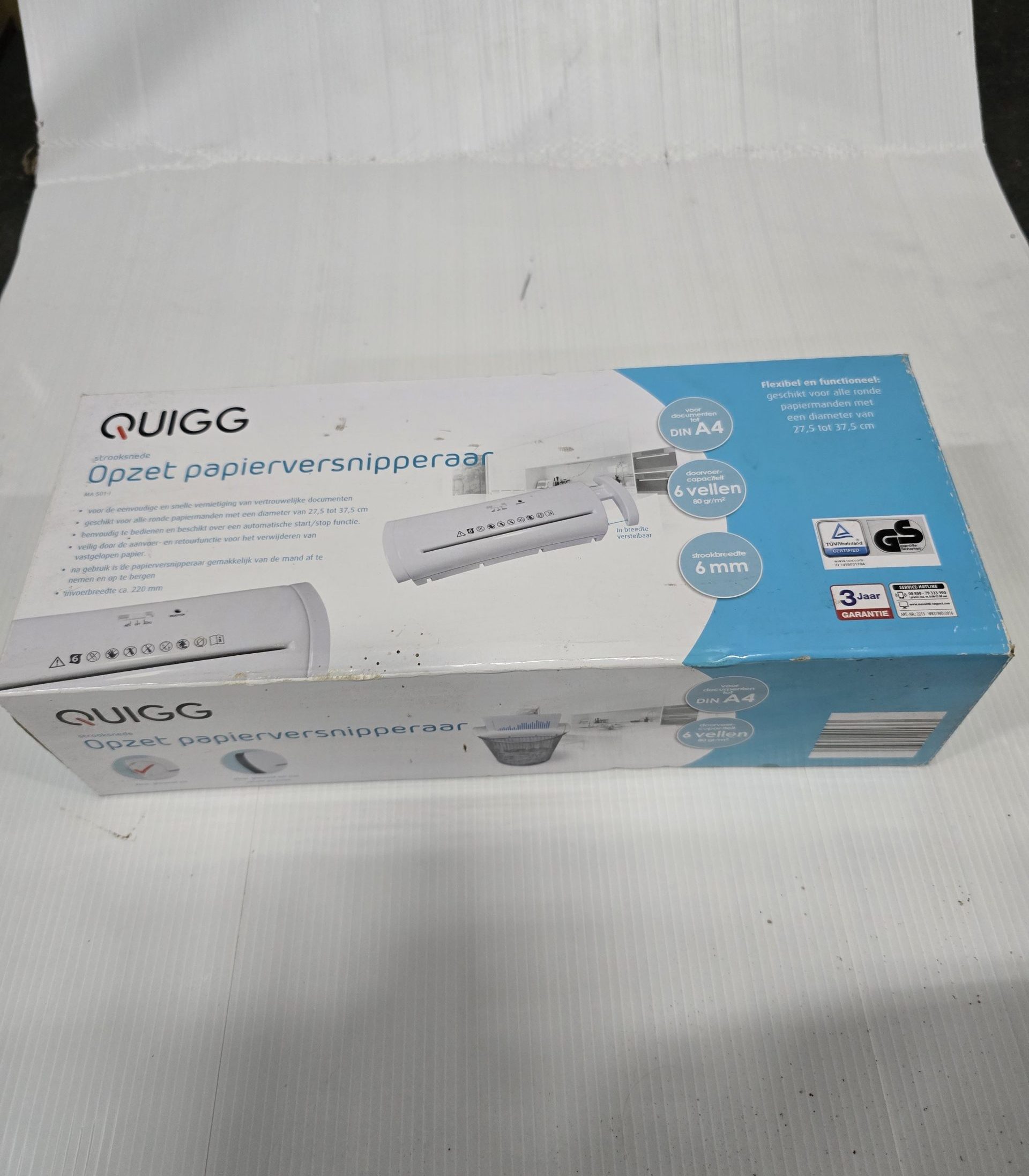 Quigg Opzet Papierversnipperaar WK31WO/2016