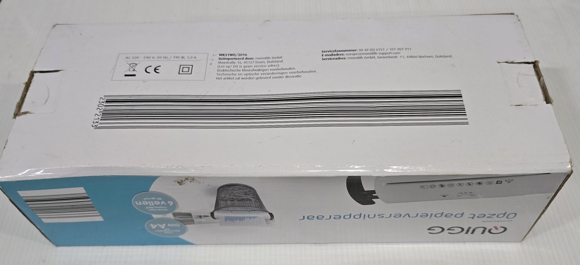 Quigg Opzet Papierversnipperaar WK31WO/2016 - Image 2