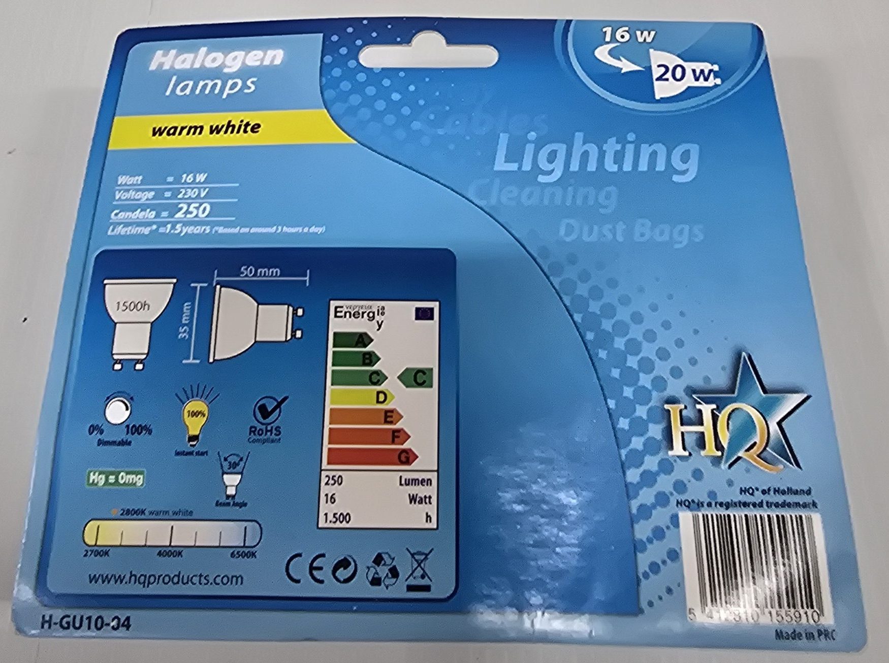 HQ Halogen lamps warm white H-GU10-34 - Image 2