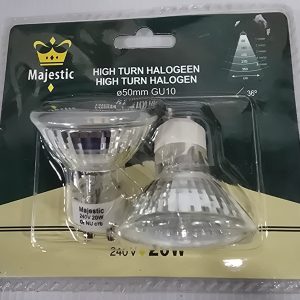 Majestic High Turn Halogen 50mm GU10 240V 20W