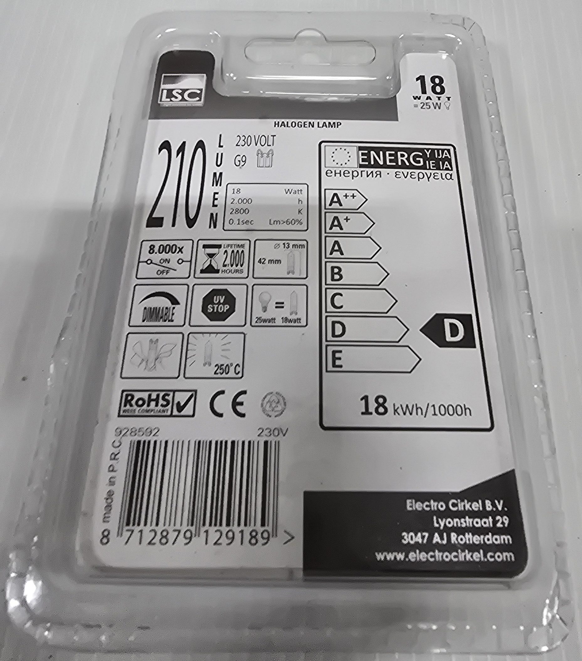 LSC Halogen Lamp 18W G9 Lamp - Image 2