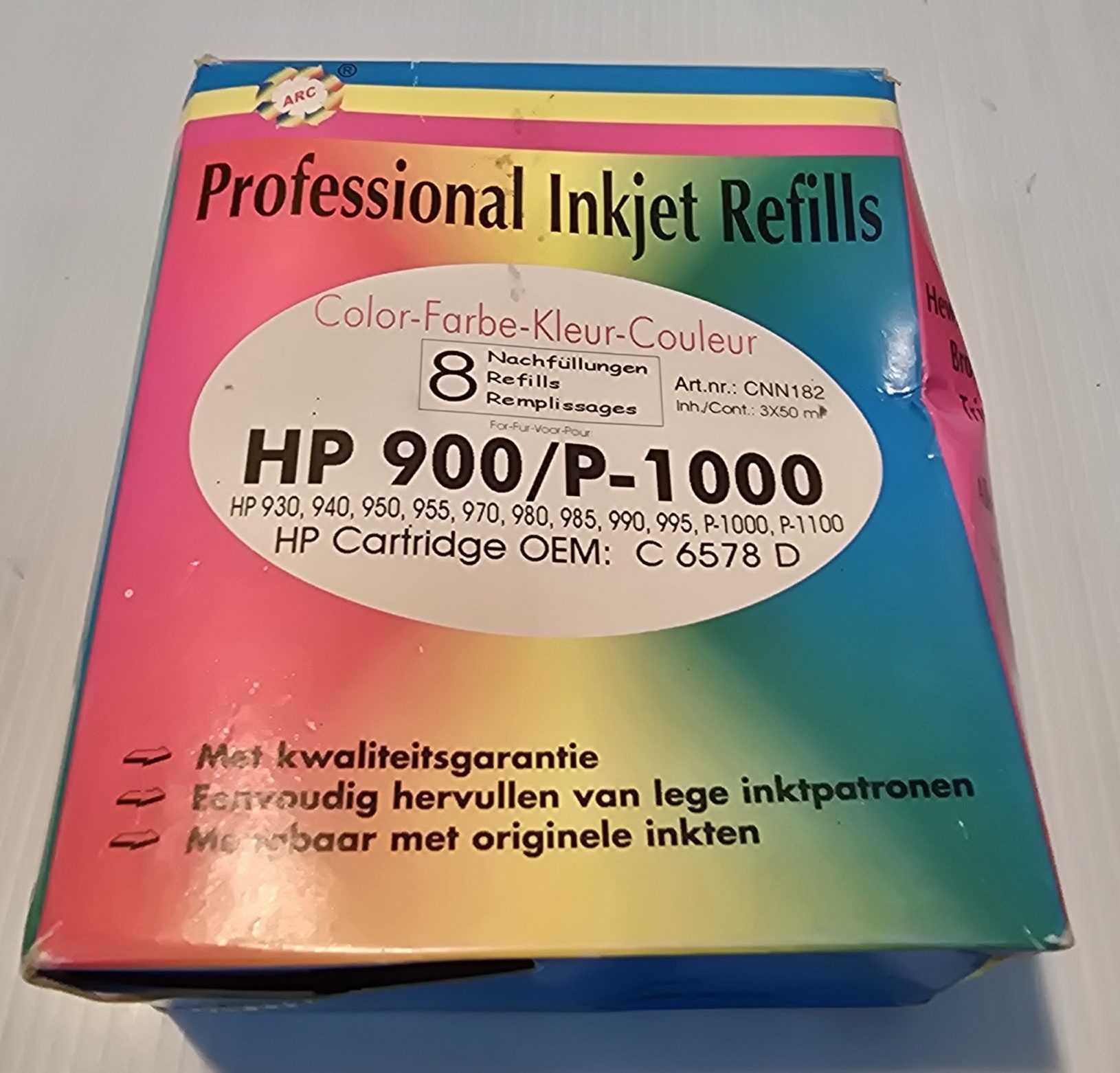 Belprint Professional Inkjet Refills Color 8 Refills HP 900/P-1000 HP Cartridge OEM C 6578 D